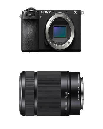 Sony a6700 mirrorless camera body with APS-C sensor and 55-210mm f/4.5-6.3 E-mount zoom lens kit