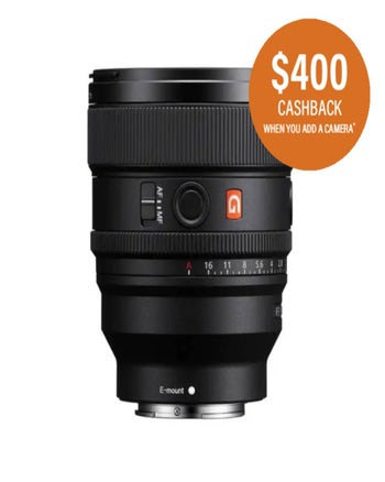 Sony FE 85mm f/1.4 GM II G Master lens front view with aperture and AF controls