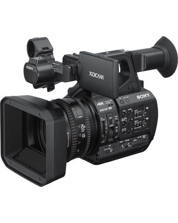 Sony PXW-Z190 4K handheld XDCAM camcorder with 25x Sony G zoom lens, front-right angle view