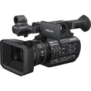 Sony PXW-Z190 4K handheld XDCAM camcorder with 25x Sony G zoom lens, front-right angle view