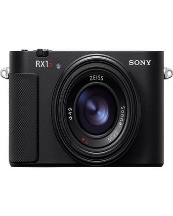 Sony RX1R III full frame digital compact camera front view with $1000 cashback badge