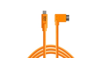 Tether Tool Pro USB-C to USB 3.0 Micro-B Right Angle 4.6m Hi-Vis Orange