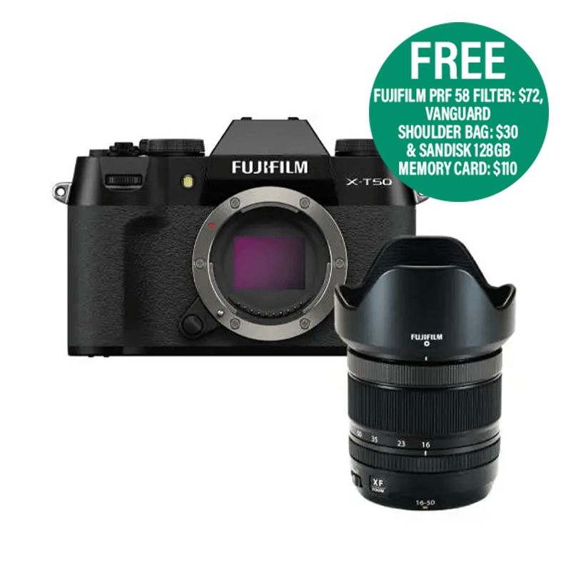 Fujifilm X-T50 Mirrorless Camera Black + XF 16-50mm Lens