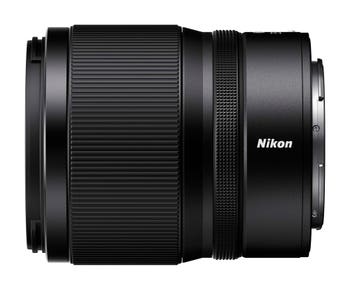 Side view of Nikon NIKKOR Z 35mm f/1.4 lens showing textured focus and control rings