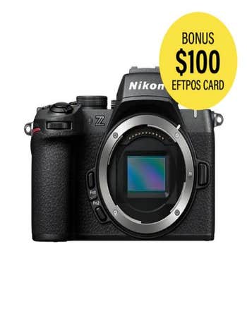 Front view of Nikon Z50 II mirrorless camera body only, showing DX-format sensor and Z mount