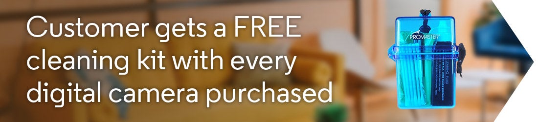 Customer gets a FREE cleaning kit with every digital camera purchase